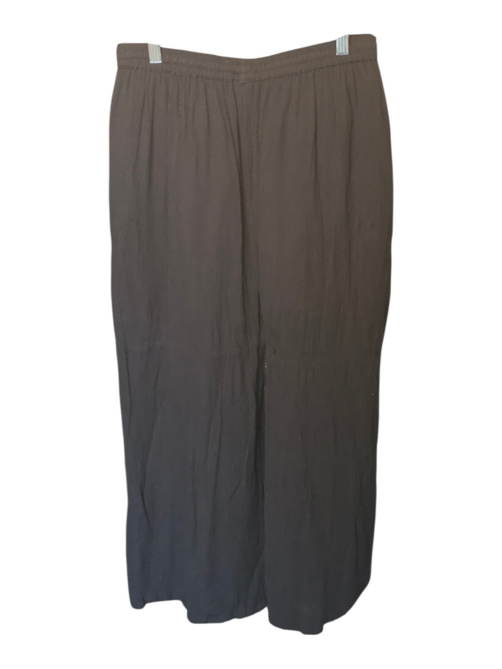 Relaxed Wide-Leg Black Pull-On Pants with Drawstring Waist - Picture 2 of 5